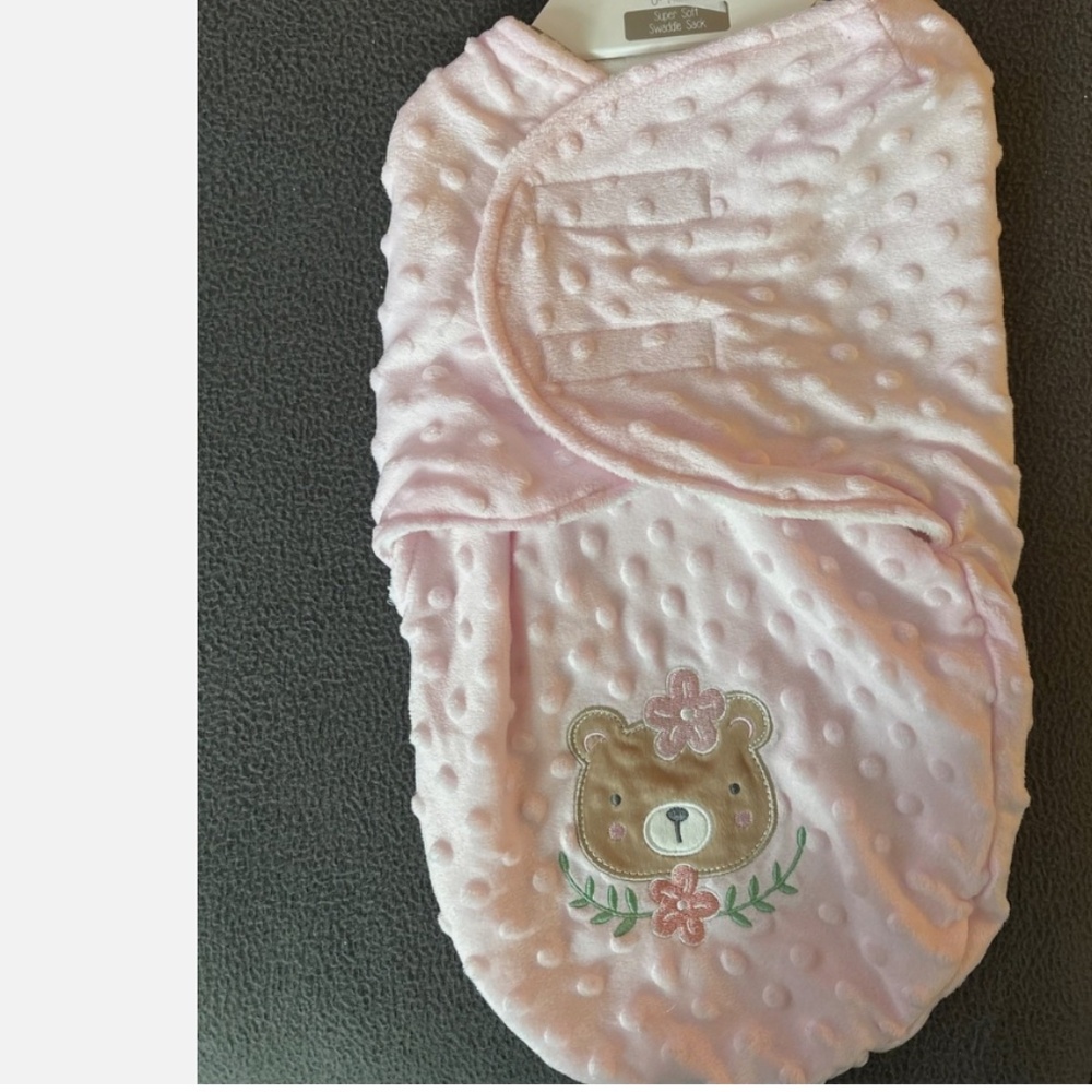 Super soft pink baby swaddle sack